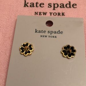 COPY- KATE SPADE NEW WITH TAGS PIERCED EARRINGS,“SPADES+STUDS,” BLACK+GOLD-TONE.